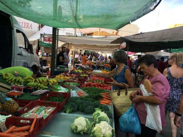A local mercadillo, with fresh fruit and vegetables sold directly by growers