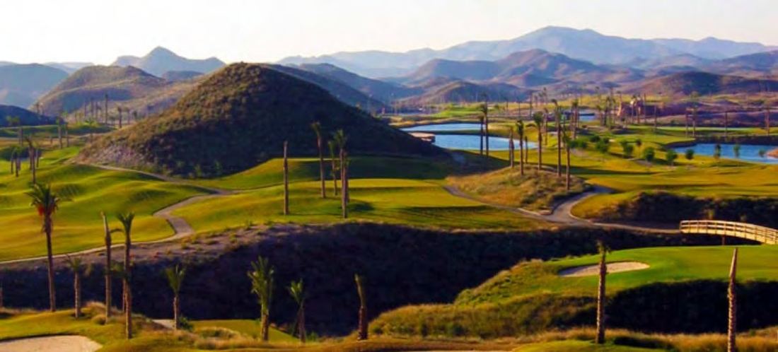 Aguilón golf course set among bare rock mountains near Pulpí