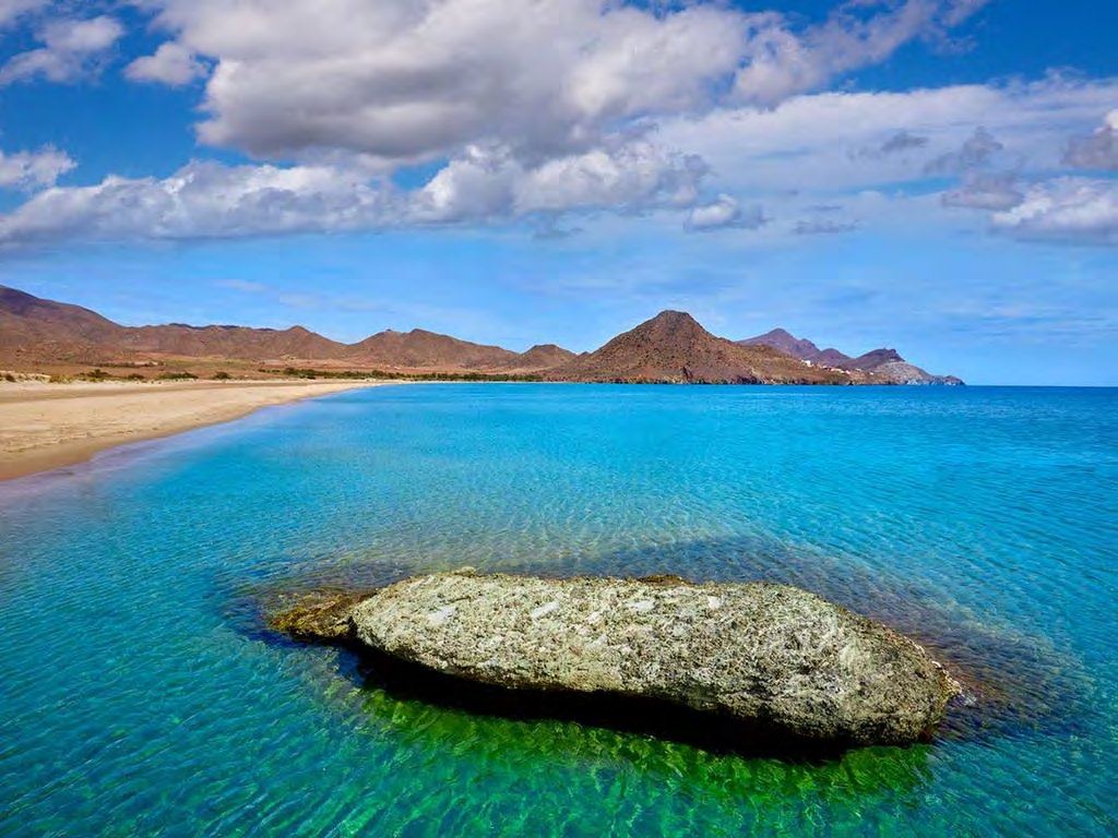 Playa de los Genoveses, a wide sandy beach in the Cabo de Gata-Níjar Natural Park